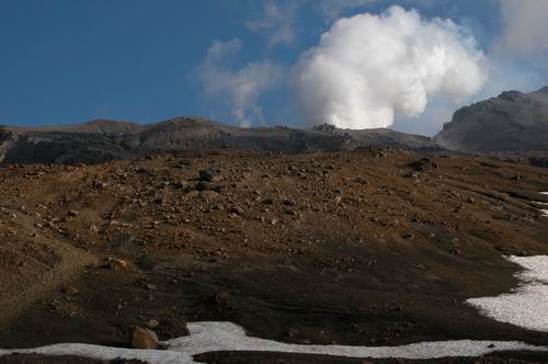 Smoking Mutnovsky Volcano